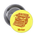 Vintage Brown Typewriter Pinback Buttons