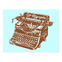 Vintage Brown Typewriter Post Cards