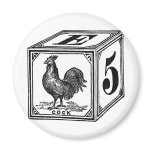 Vintage Building Block Fridge Magnets