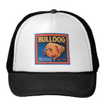 Vintage Bulldog Brand Crate Label Trucker Hat
