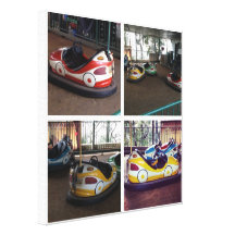 Vintage bumper cars 4 pics in one canvas prints