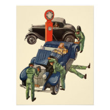 Vintage Business, Joe's Full Service Gas Station Personalized Invitations