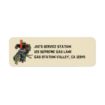 Vintage Business, Joe's Full Service Gas Station Return Address Labels