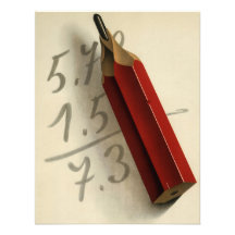 Vintage Business Math Equation Addition Red Pencil Personalized Invite