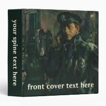 Vintage Business, Policeman on an Emergency Phone Vinyl Binder