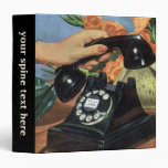 Vintage Business, Rotary Dial Phone and Hand 3 Ring Binders
