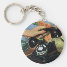 Vintage Business, Rotary Dial Phone and Hand Key Chain