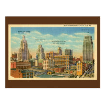 Vintage Business Section Kansas City, MO Post Card