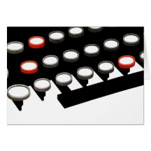 Vintage Business Typewriter Keyboard w Round Keys Greeting Card