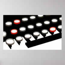 Vintage Business Typewriter Keyboard w Round Keys Poster