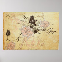 Vintage butterflies Poster