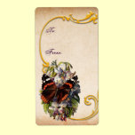 Vintage Butterfly and Flower Gift Labels labels