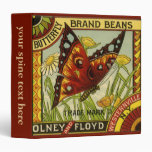 Vintage Butterfly Brand Beans Vegetable Label Art Vinyl Binders
