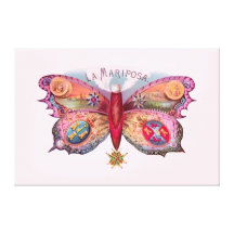 Vintage Butterfly Cigar Gallery Wrap Canvas