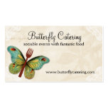 vintage butterfly fork chef catering business card business cards