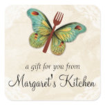 vintage butterfly fork food gift tag label stickers