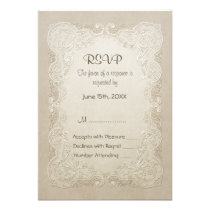 Vintage Butterfly Lace Wedding - RSVP invitations