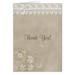 Vintage Butterfly Lace Wedding - Thank You Greeting Cards