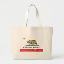 Vintage California Flag Canvas Bags