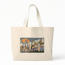 Vintage California Postcard Tote Bags