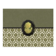 Vintage Cameo and Fabric Card Post Card