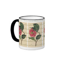 Vintage Camillia Flower Love Mug