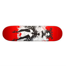 Vintage Can Can Dancer Red & Black Custom Skateboard