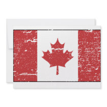 Vintage Canadian Flag Custom Invite