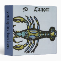 Vintage Cancer, Crab; Antique Signs of the Zodiac Vinyl Binder