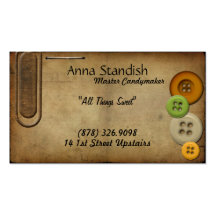 Vintage Candy Buttons Business Cards