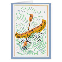 Vintage Canoe Art Card