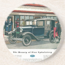 Vintage Car Ad Drink Coaster