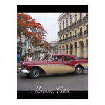 vintage car havana postcards