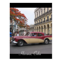 vintage car havana postcards