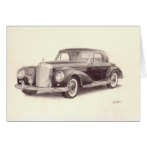 Vintage Car: Mercedes Benz 300S Greeting Cards