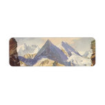 Vintage Car on Mountain Road with Snow in Winter Return Address Label