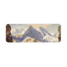 Vintage Car on Mountain Road with Snow in Winter Return Address Label