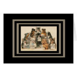 Vintage Card Singing Dog & Cat Choir Best Wishes