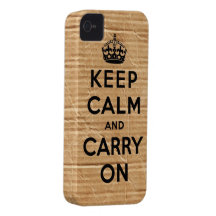 Vintage cardboard keep calm and carry on iPhone 4 case