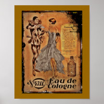 Vintage Carnival French Cologne Poster