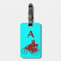 Vintage Cars Gathering Monogram Travel Bag Tag
