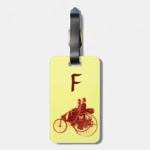 Vintage Cars Gathering Monogram Travel Bag Tag
