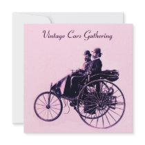 ViNTAGE CARS GATHERING , pink purple Custom Invite