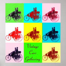 ViNTAGE CARS GATHERING POP ART Posters