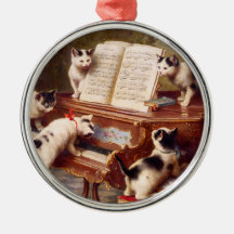 Vintage Cat Art:  Kittens' Recital Ornaments
