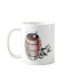Vintage Cat Beside Wooden Barrel Mugs