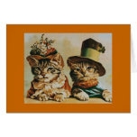 Vintage Cat Couple Anniversary Greeting Card
