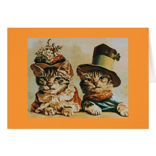Vintage Cat Couple Anniversary Greeting Cards