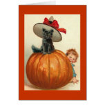 Vintage Cat in Pumpkin Cards