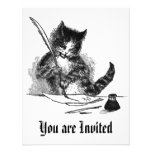Vintage Cat Invitation invitations